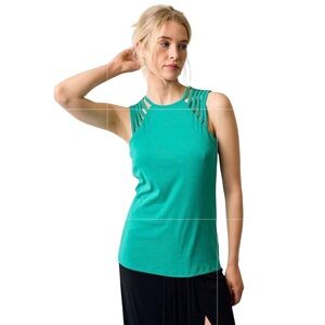 Doe & Rae Women’s Delilah tank top Small green NWOT